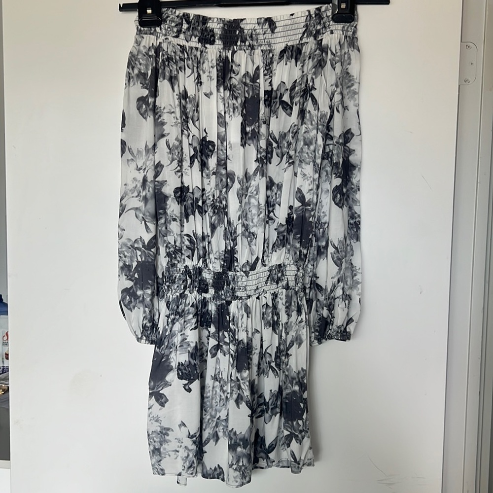 Off-the-shoulder silk mini dress